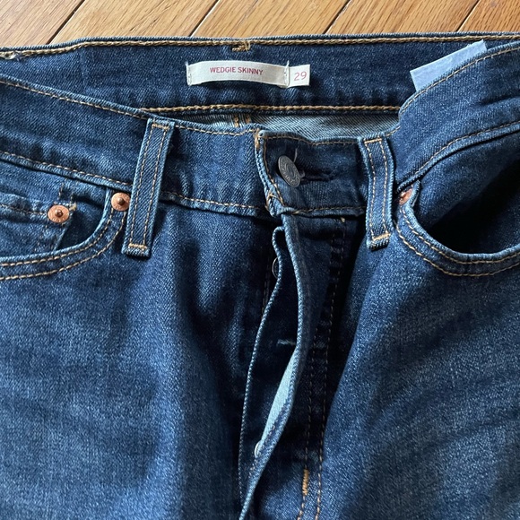 Levi's Dark Wash Distressed Jeans - Picture 2 of 3